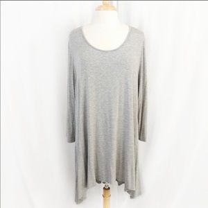 Honeyme Curvy Heather Grey 3/4 Sleeve Tunic